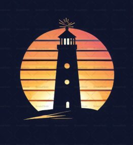 Leuchtturm bei Sonnenuntergang